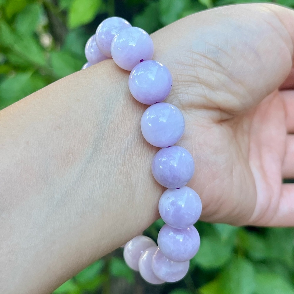 13mm stretchable natural cat eye kunzite‎ bracelet - Picture 10 of 10
